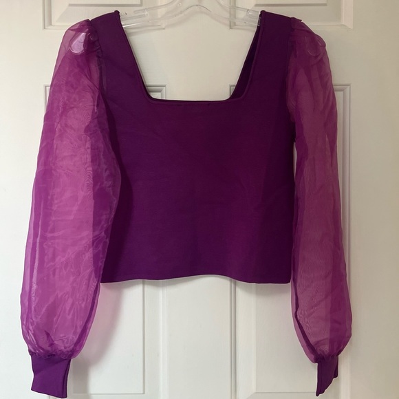 House of Harlow 1960 x Revolve Purple Puff Sleeve Top S - Picture 6 of 12